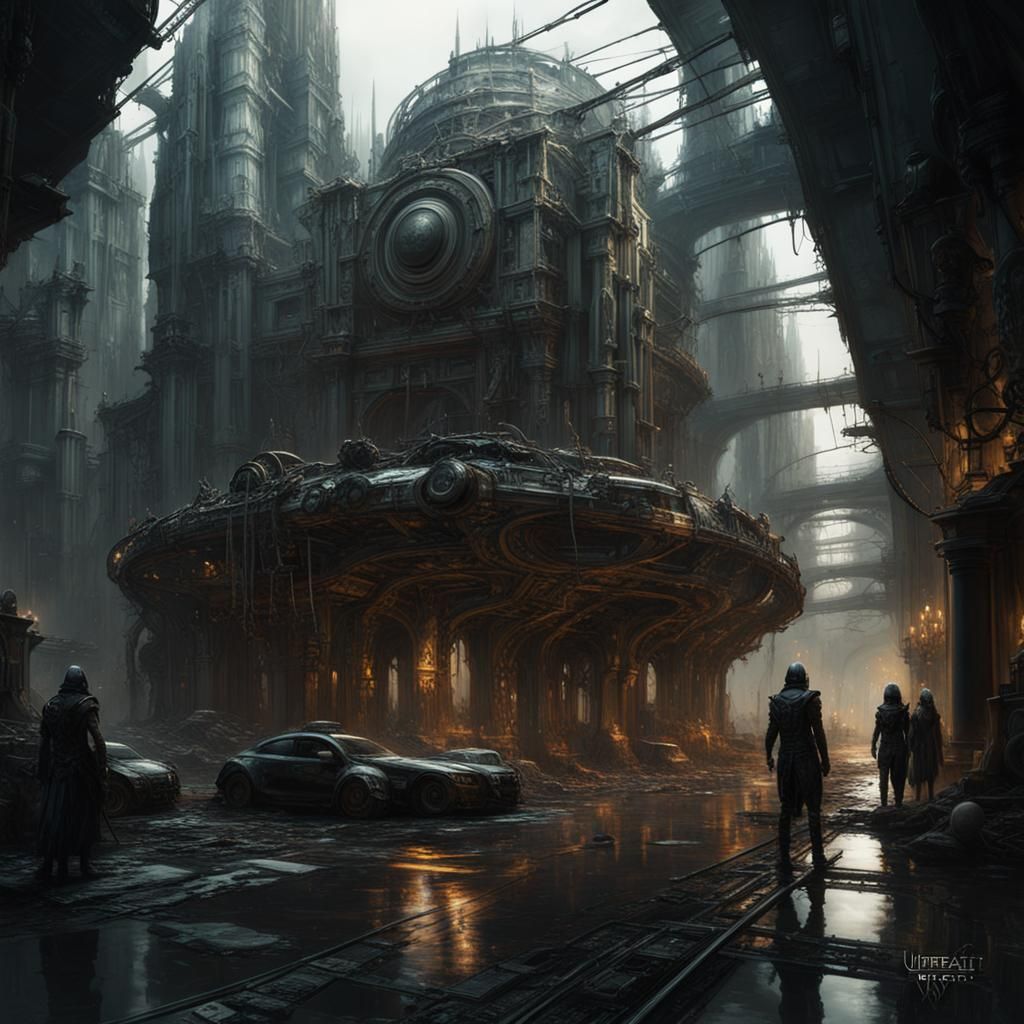 Fantastical Future Concept Art in Giger Style