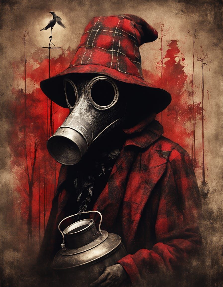 Grunge Plague Doctor in Macabre Chiaroscuro
