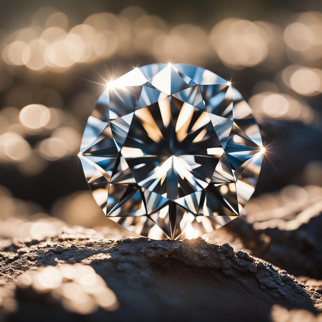 Enormous Diamond Containing a Sunbeam: Sharp Focus Photograp...