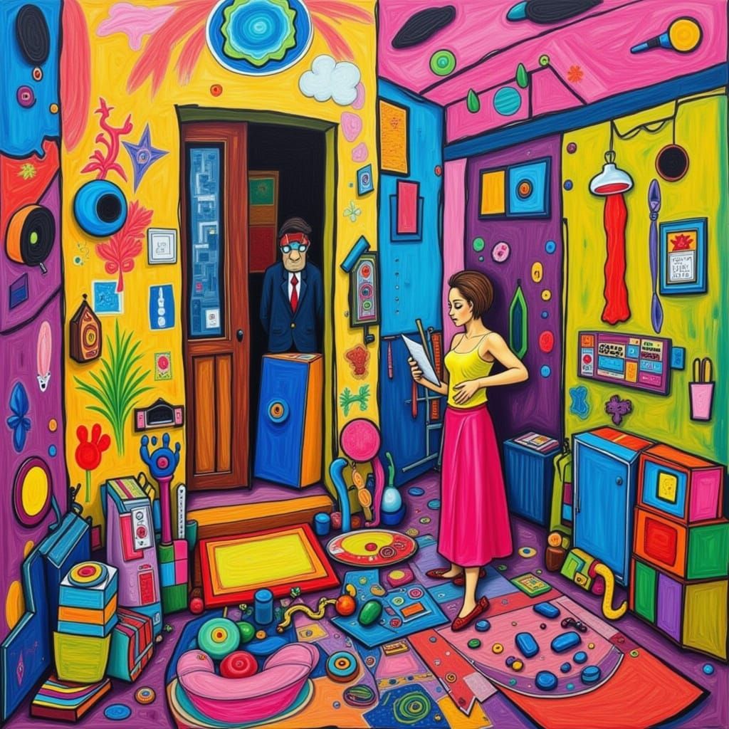 AI Generates Whimsical Quilt Art with Geometric Designs