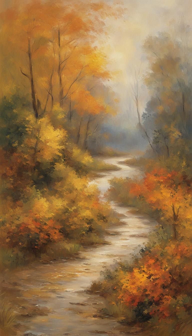 Amazon Forest Path with Tornado in Impressionist Style