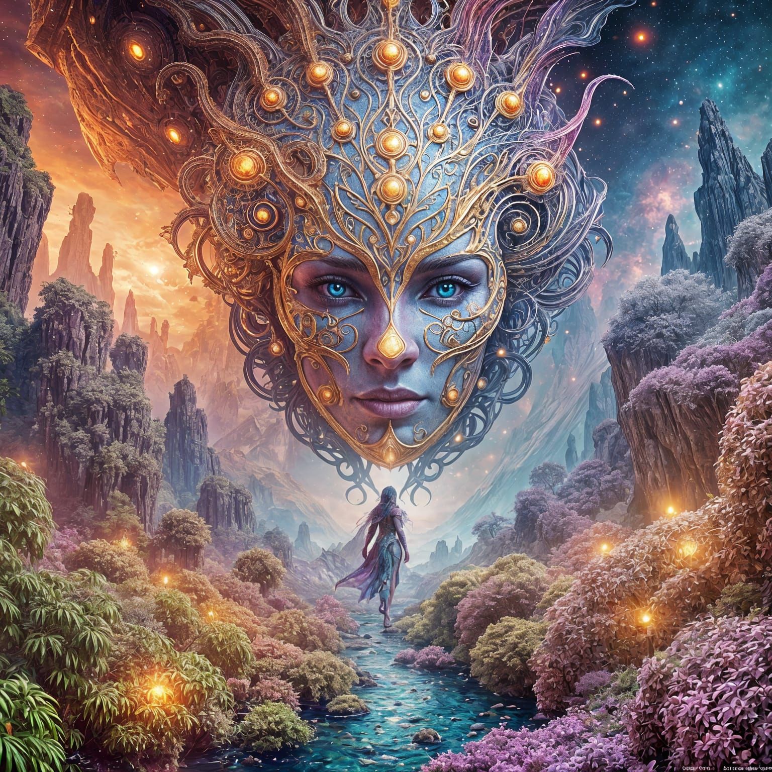 Iridescent Awakening: Detailed Matte Painting in 8K