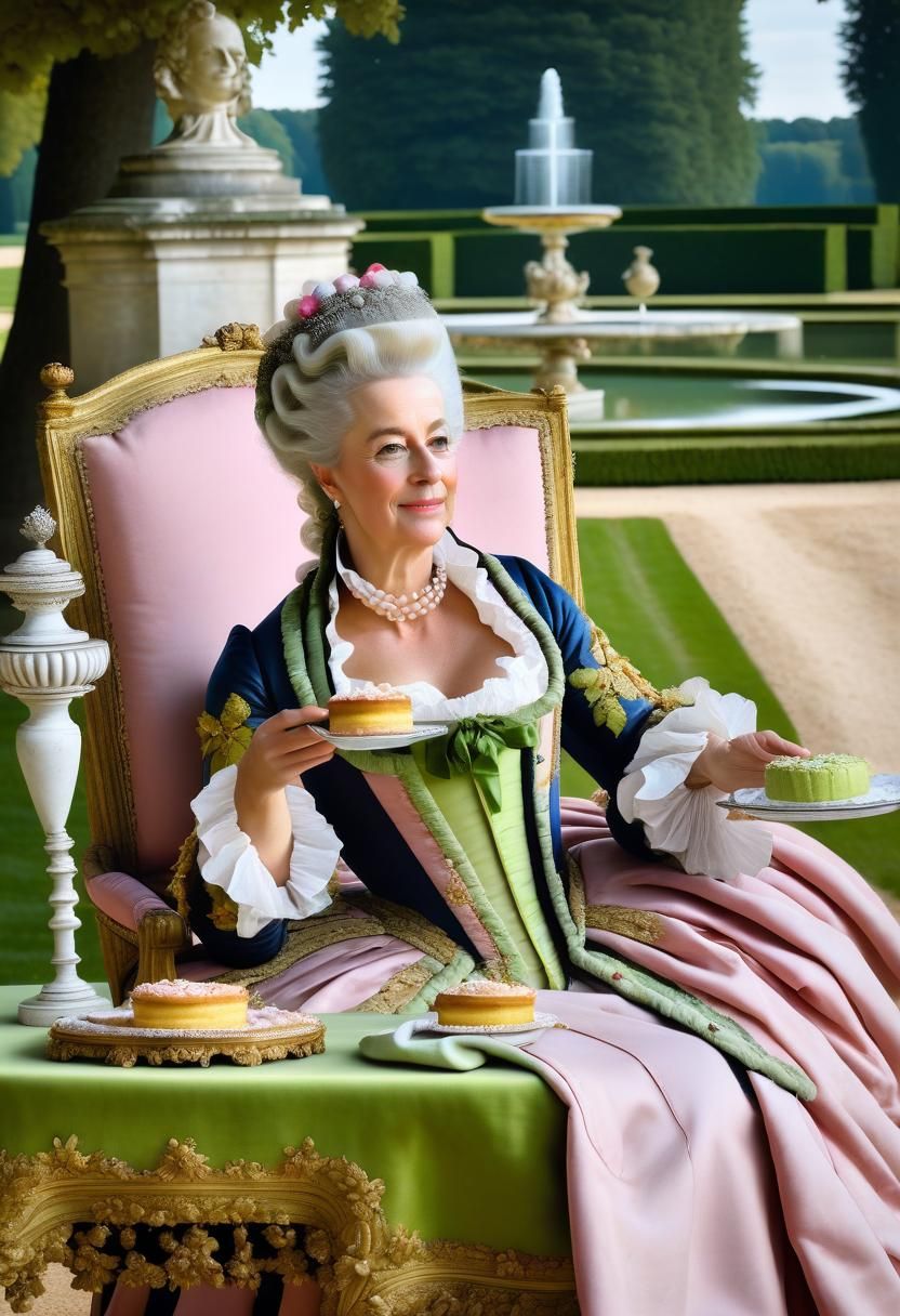 Marie Antoinette Sits for a Portrait Painting as She Lets Them Eat Cake