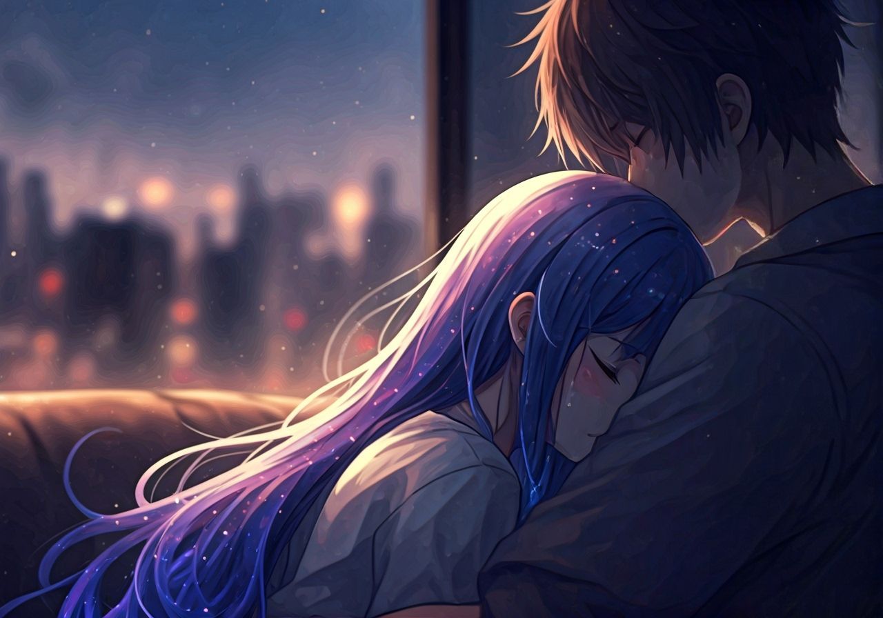 Anthropomorphic Fox Android Kisses Partner in Dreamy Anime S...