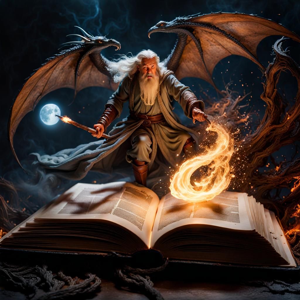 Gandalf and Balrog Miniature Diorama