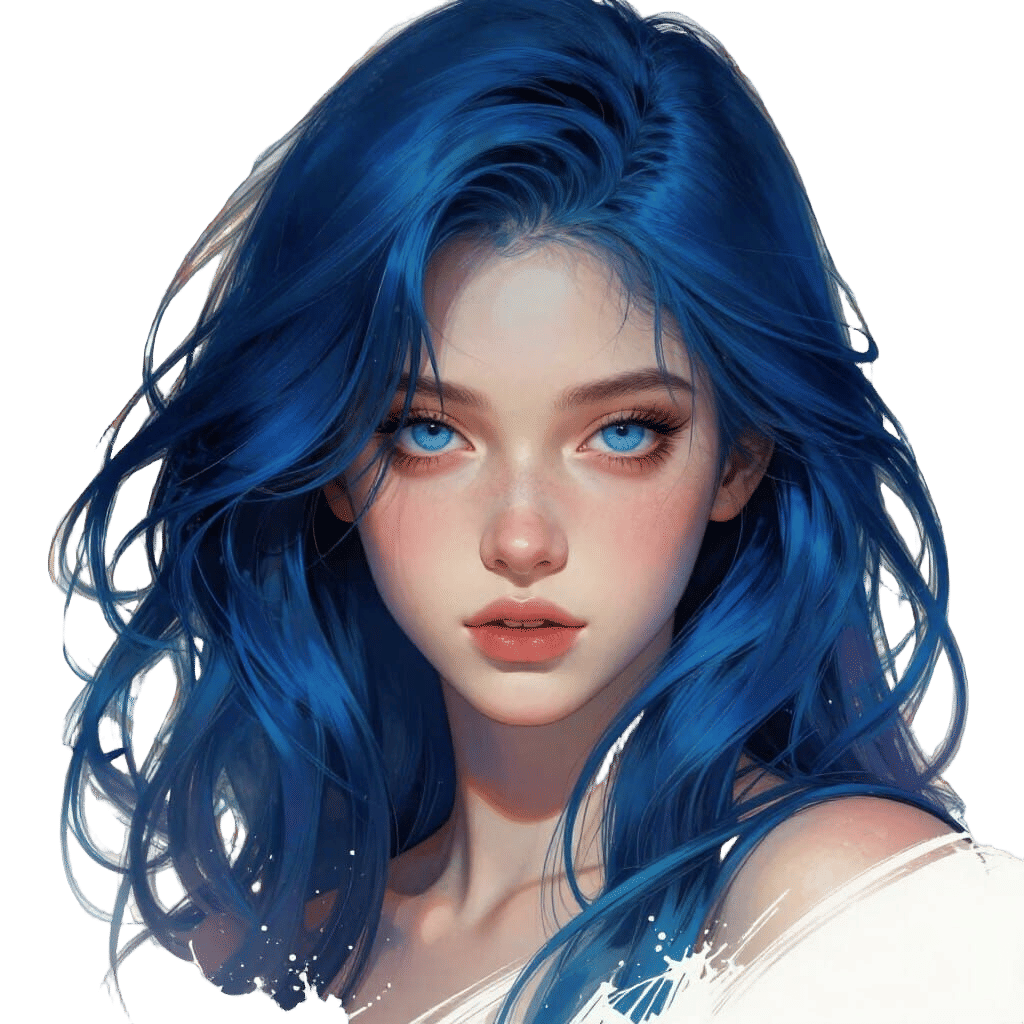 Pretty Girl with Blue Eyes in Concept Art Style
