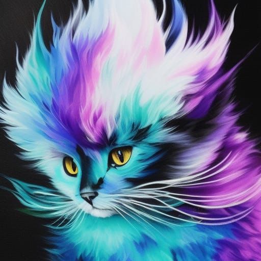 Ink Cat: Majestic Ink Splash Art in 16k
