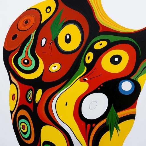 Abstract Pokémon Faces in White Oil Painting