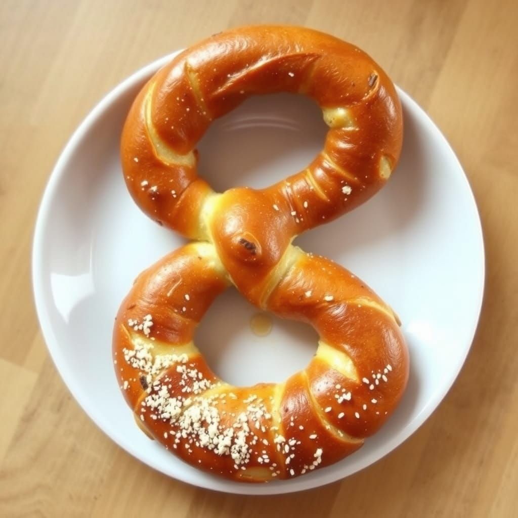 A Digitally Rendered Number 8 Made from a Twist of Bread