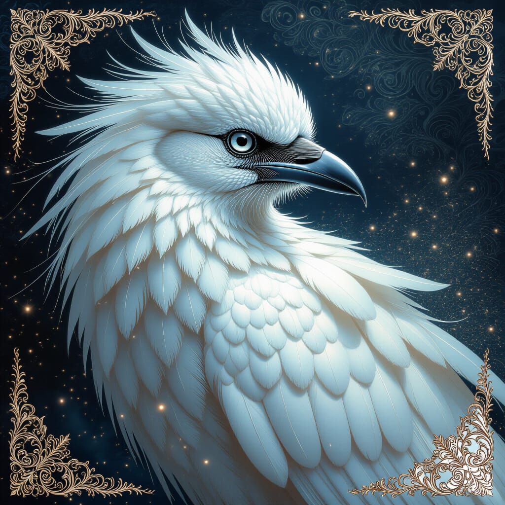 pearl-white crow