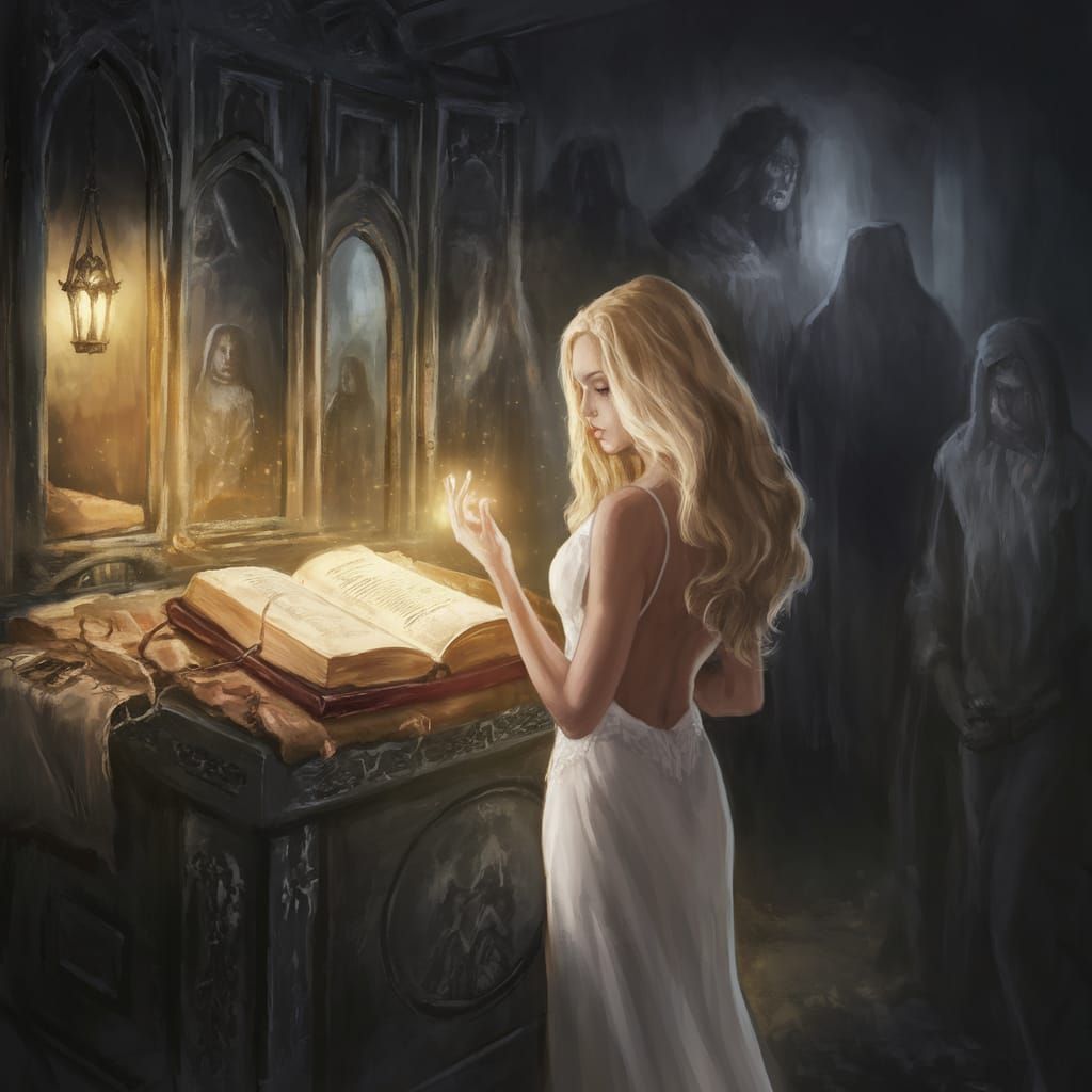 Forgotten Sanctuary with Radiant Blonde in Eerie Glow