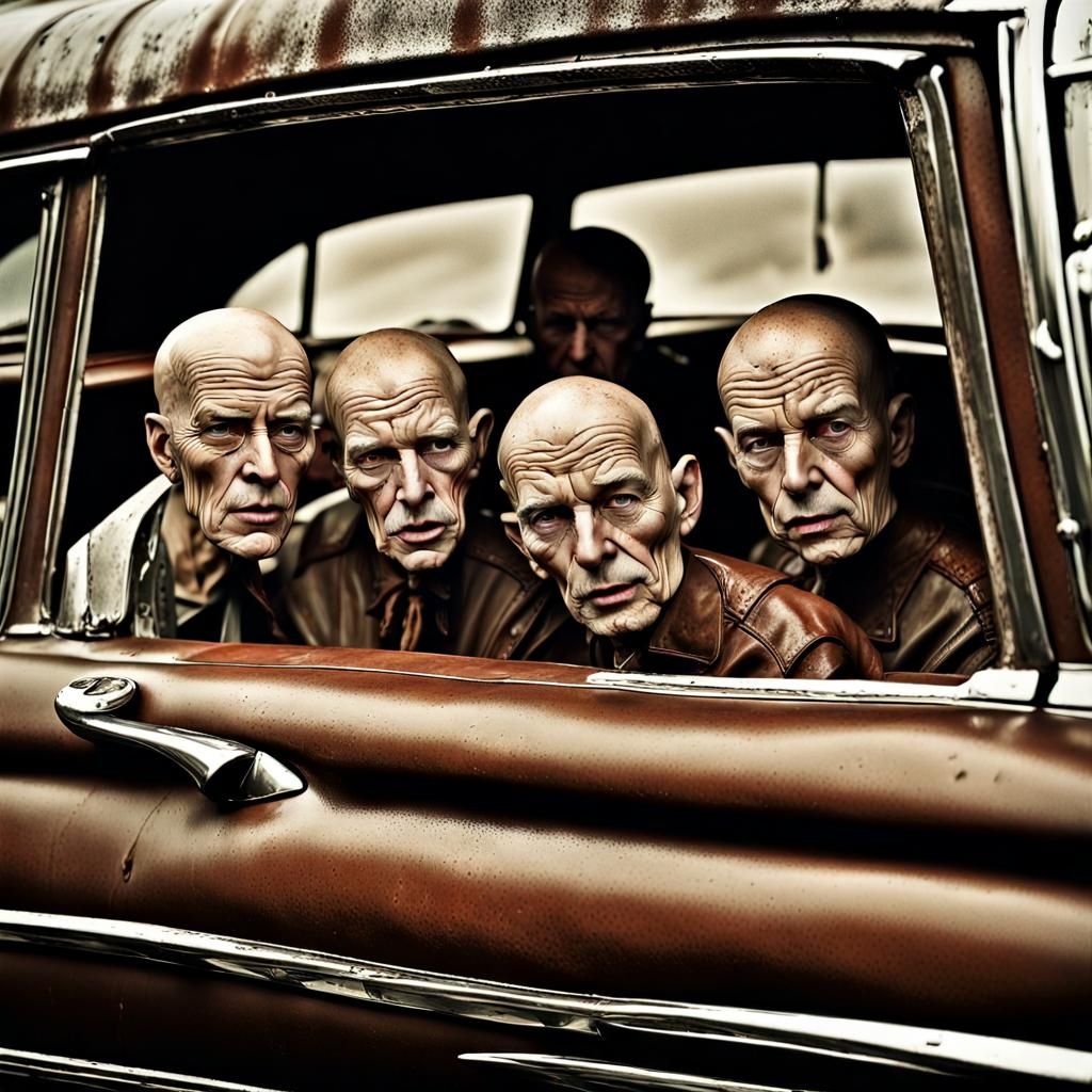 Old Men in Cadillac: A Vintage Photo