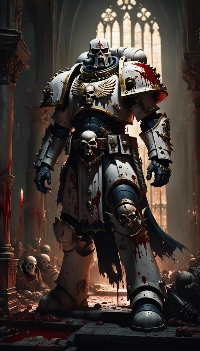 Warhammer 40k Space Marine in Occult Cathedral