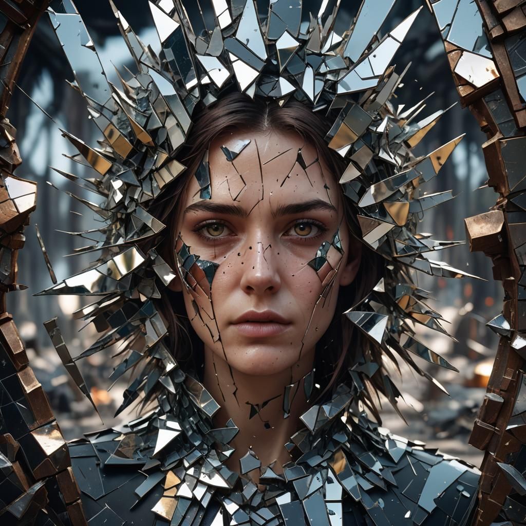 Fragmented Emotions Reflected in Shattered Mirror