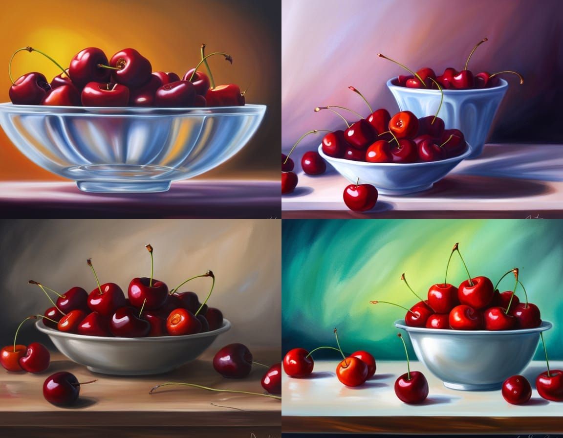 Bowl of Cherries with Airbrush and Dynamic Lighting