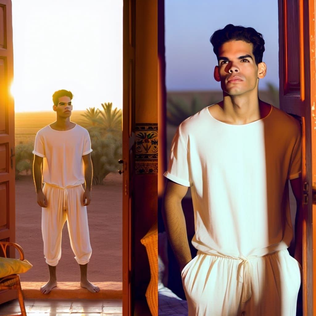 Man in Doorway at Sunrise