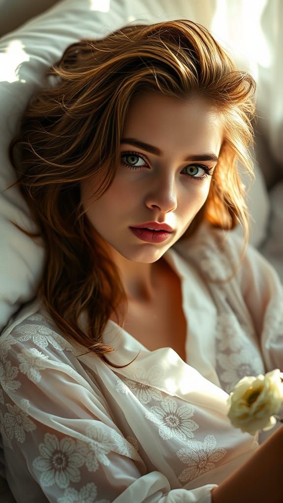 Young Woman in Lace Dress, Kodak Photographic Style