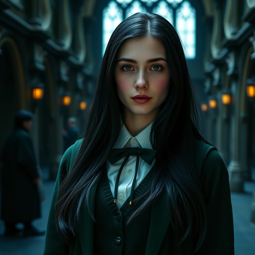 Cinematic Portrait of a Student at Hogwarts