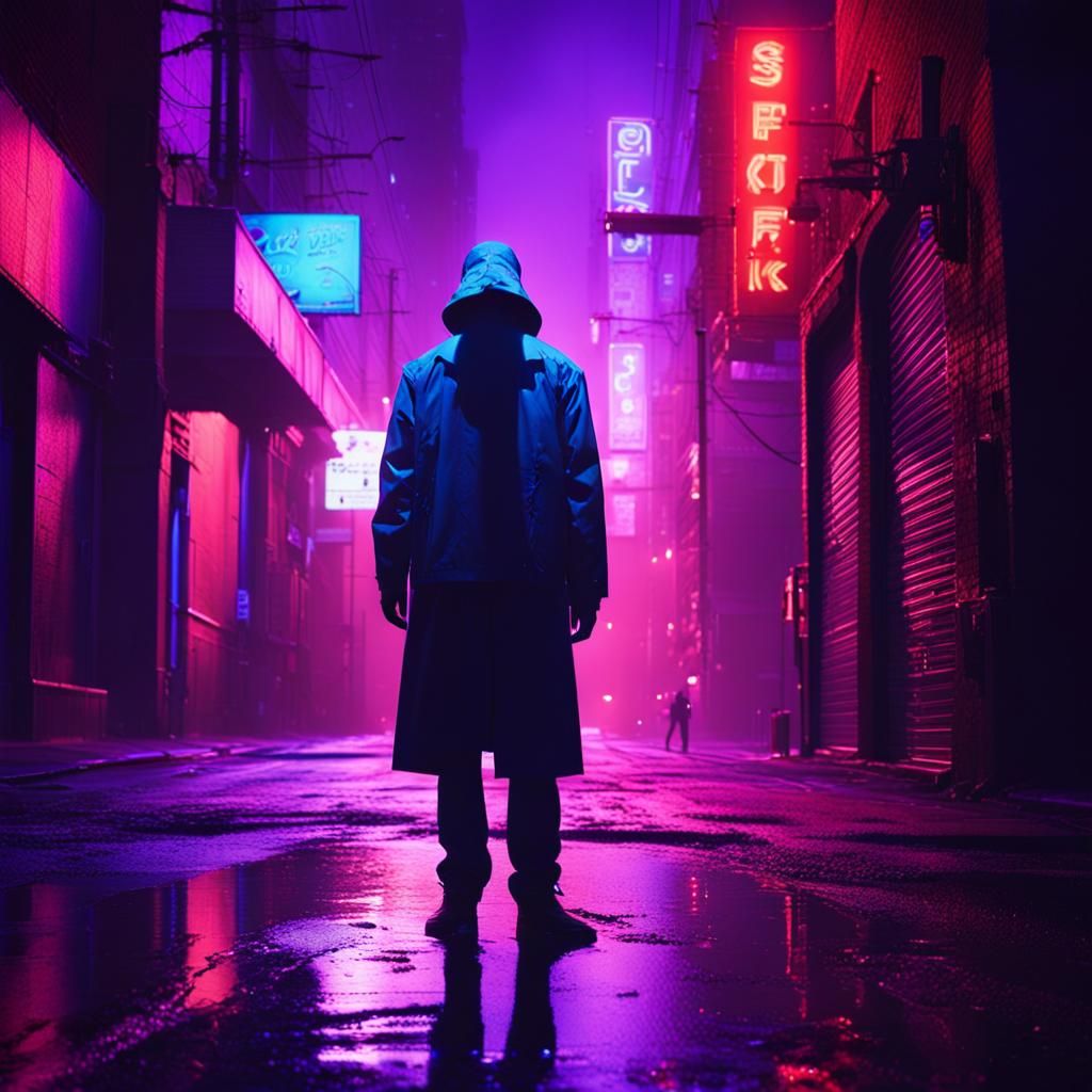 Neon Noir: Confronting a Shadow in a Cityscape
