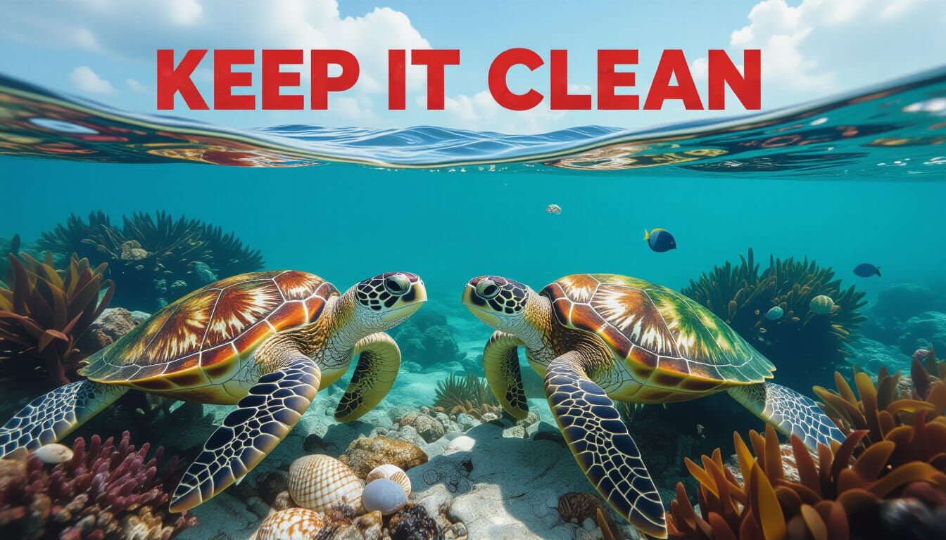 Majestic Sea Turtle: A Dichotomy of Ocean Life