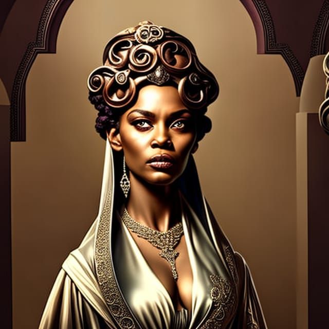 "Queen Trelani" - Retro-Futuristic/Scifi Inspired Art