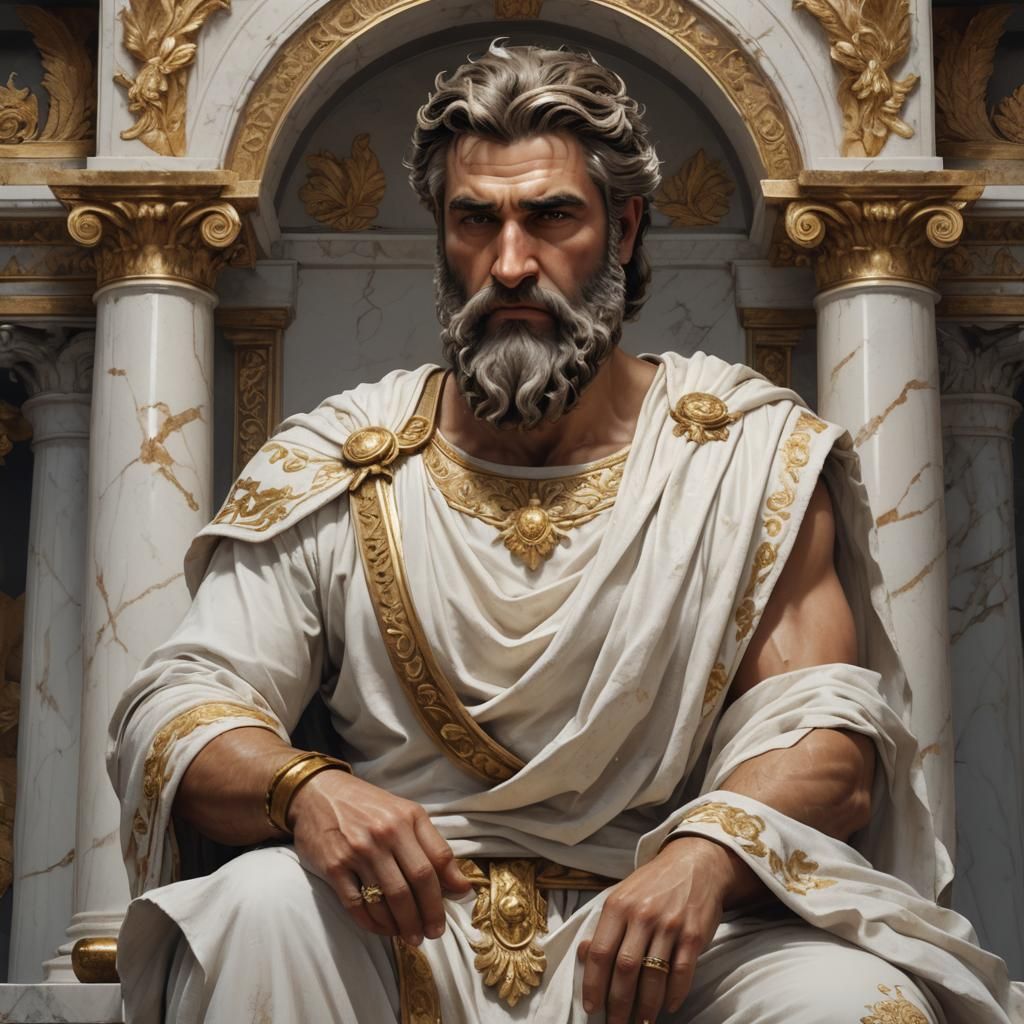 Greek God Portrait in Detailed Matte Painting