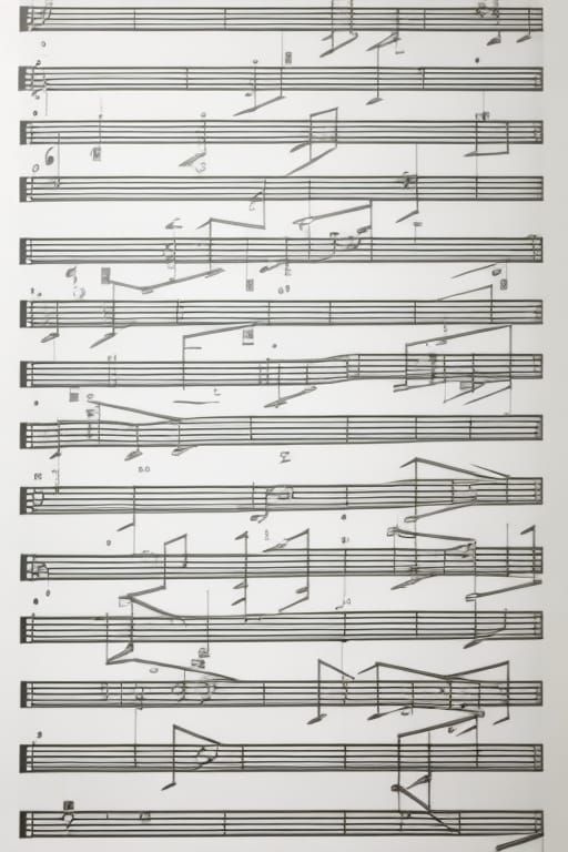 Surreal Dieselpunk Graphic Score in Black and White