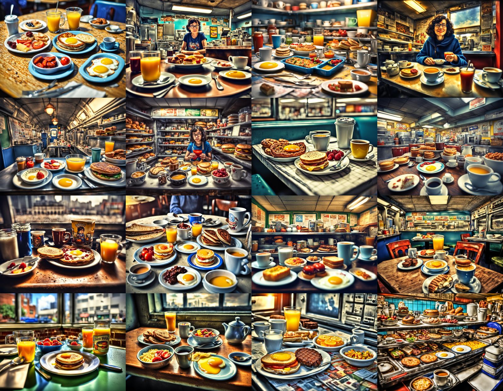 Breakfast in Underground Comix Style with Tilt-Shift