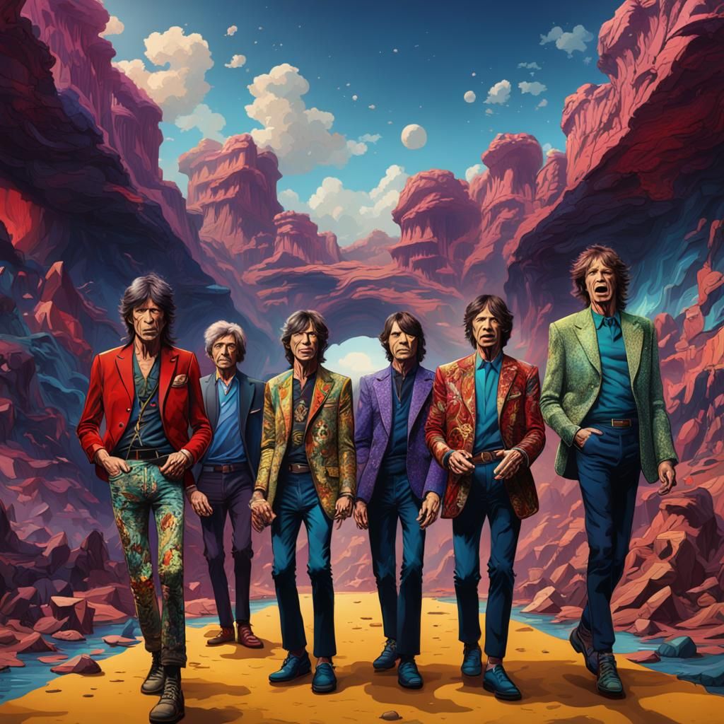 Rolling Stones Album Art in Detailed Matte Painting