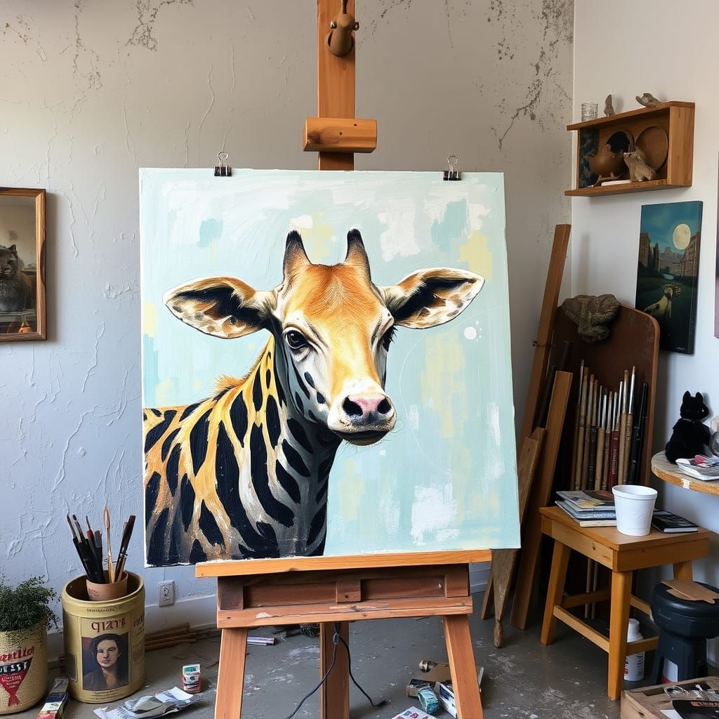 Animal Art Studio Impasto Painting with Palette Knife
