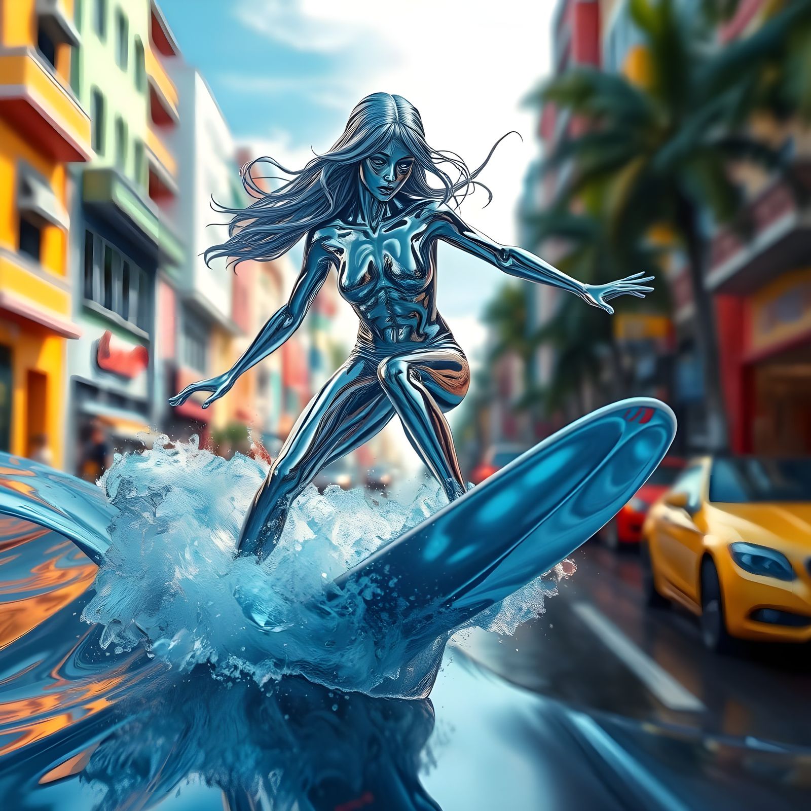 Liquid Chrome Girl Dominates Rio Streets
