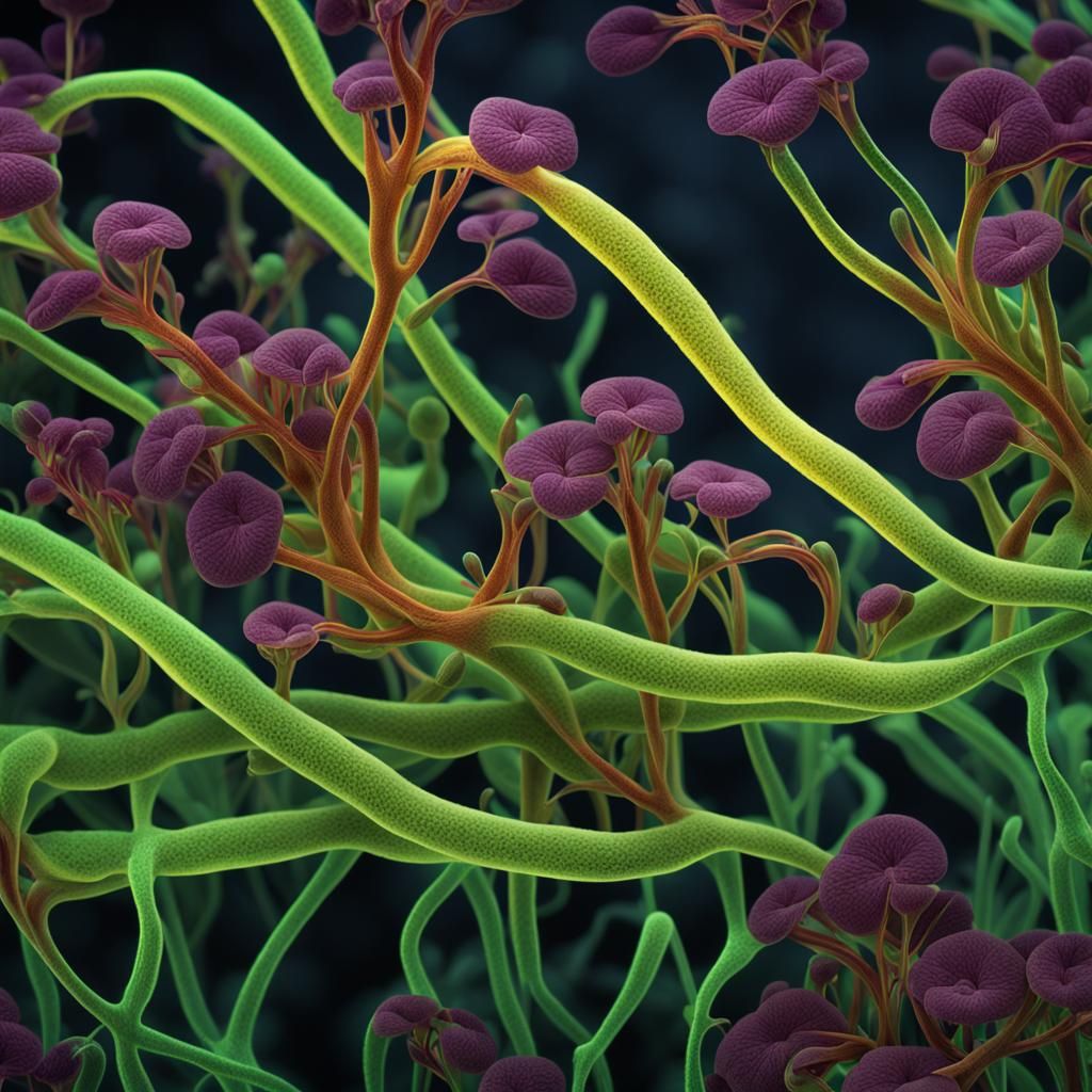 Fluorescence-Stained Arabidopsis Roots in Detailed Matte Pai...