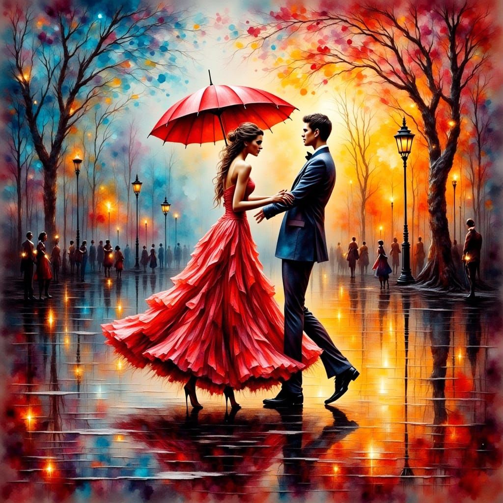 Dance in Neo-Impressionist Oil Painting