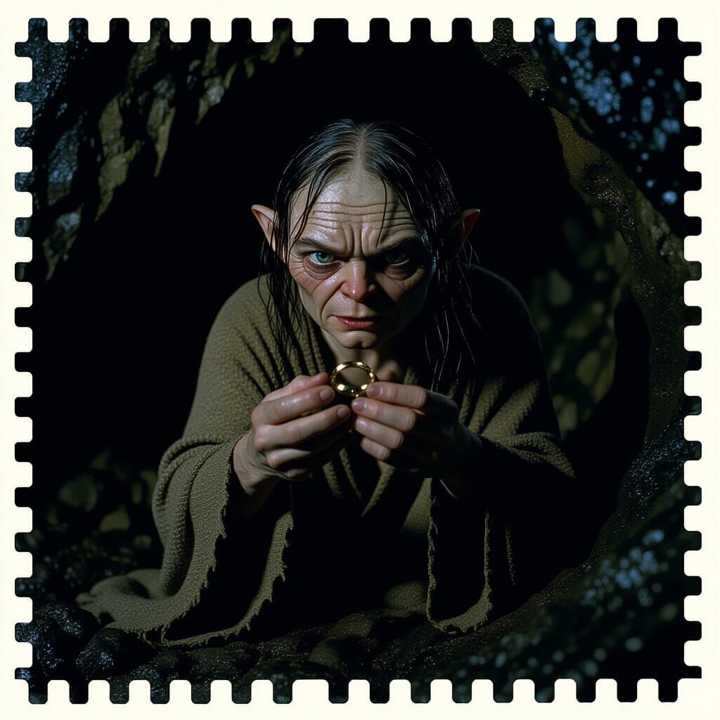 Gollum Adoration: Cinematic Film Still
