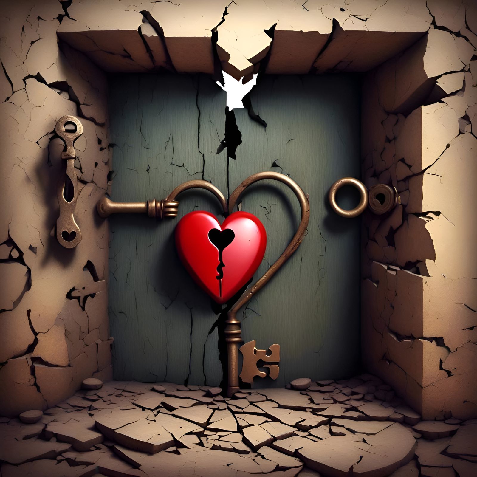 Heart-Shaped Lock and Key