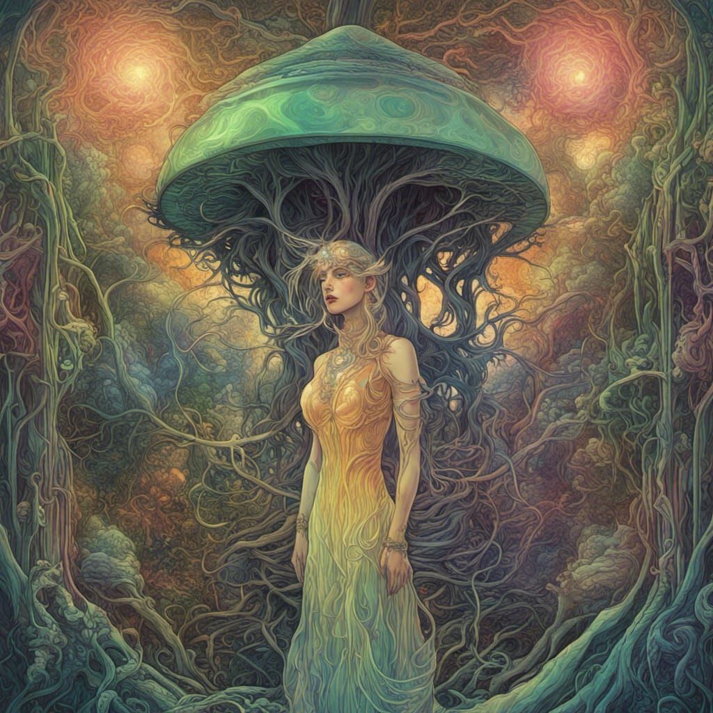 Fairycore Dreamscape in Art Nouveau Style