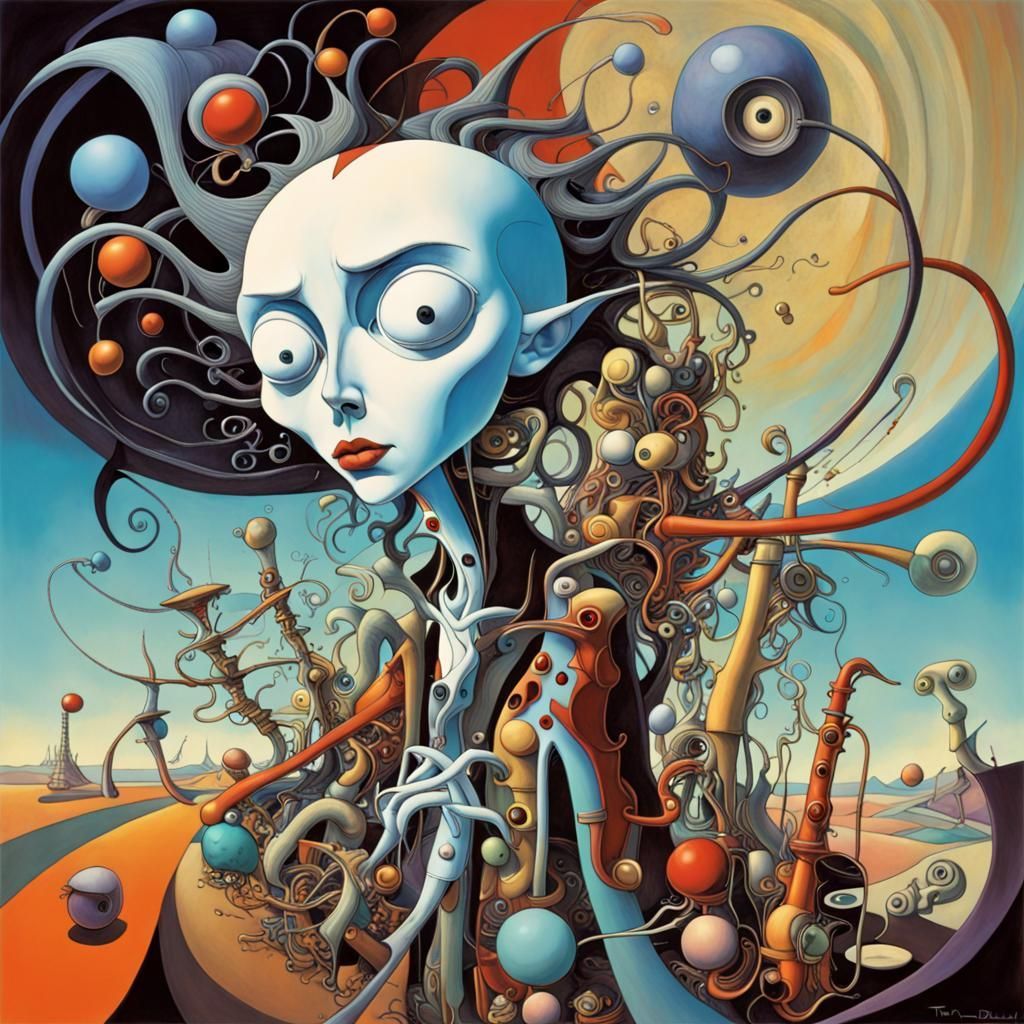 Abstract Biopunk Fusion in 3D Rendering