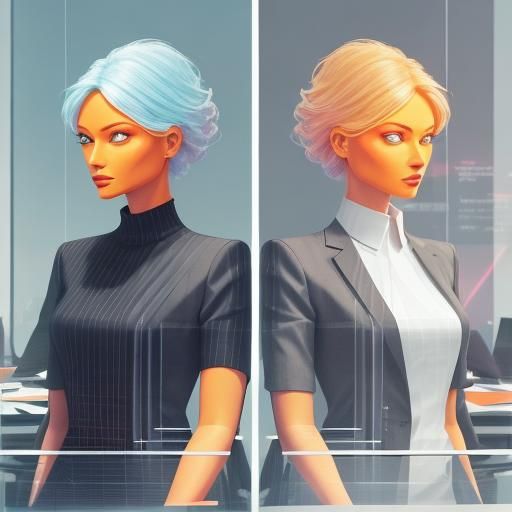 Corporate Culture in Modern Office: Digital Art