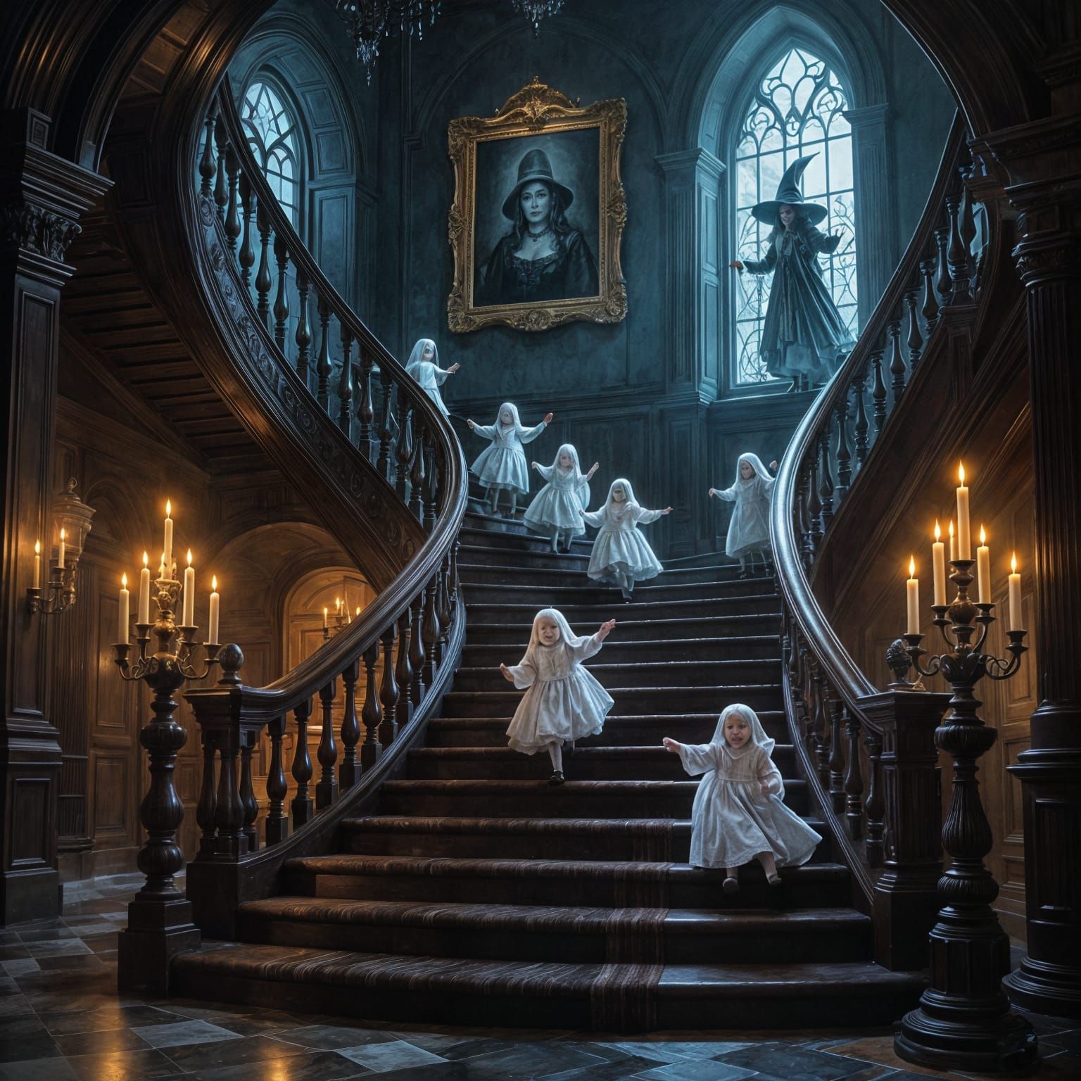 Grand Foyer with Wizard Candles and Ghost Children