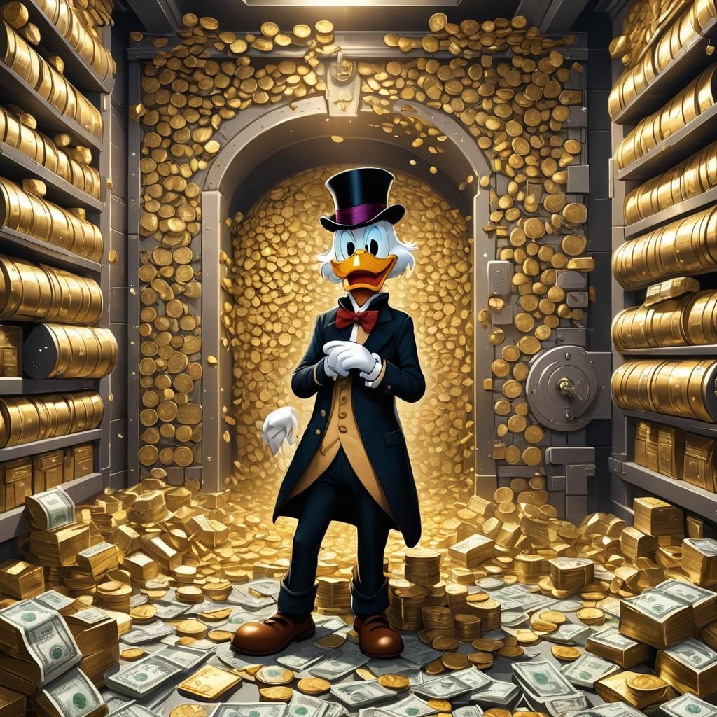 Scrooge McDuck's Anime Vault of Wealth in 8K