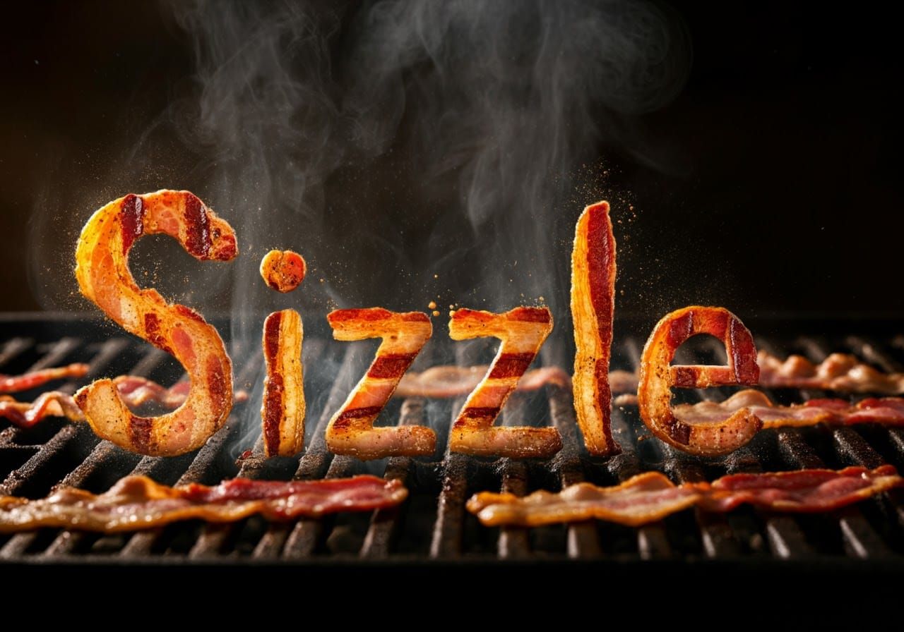 Bacon sizzling on the grill (2)
