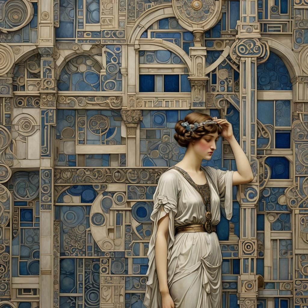 Opulent Woman in Rococo Bauhaus Digital Art