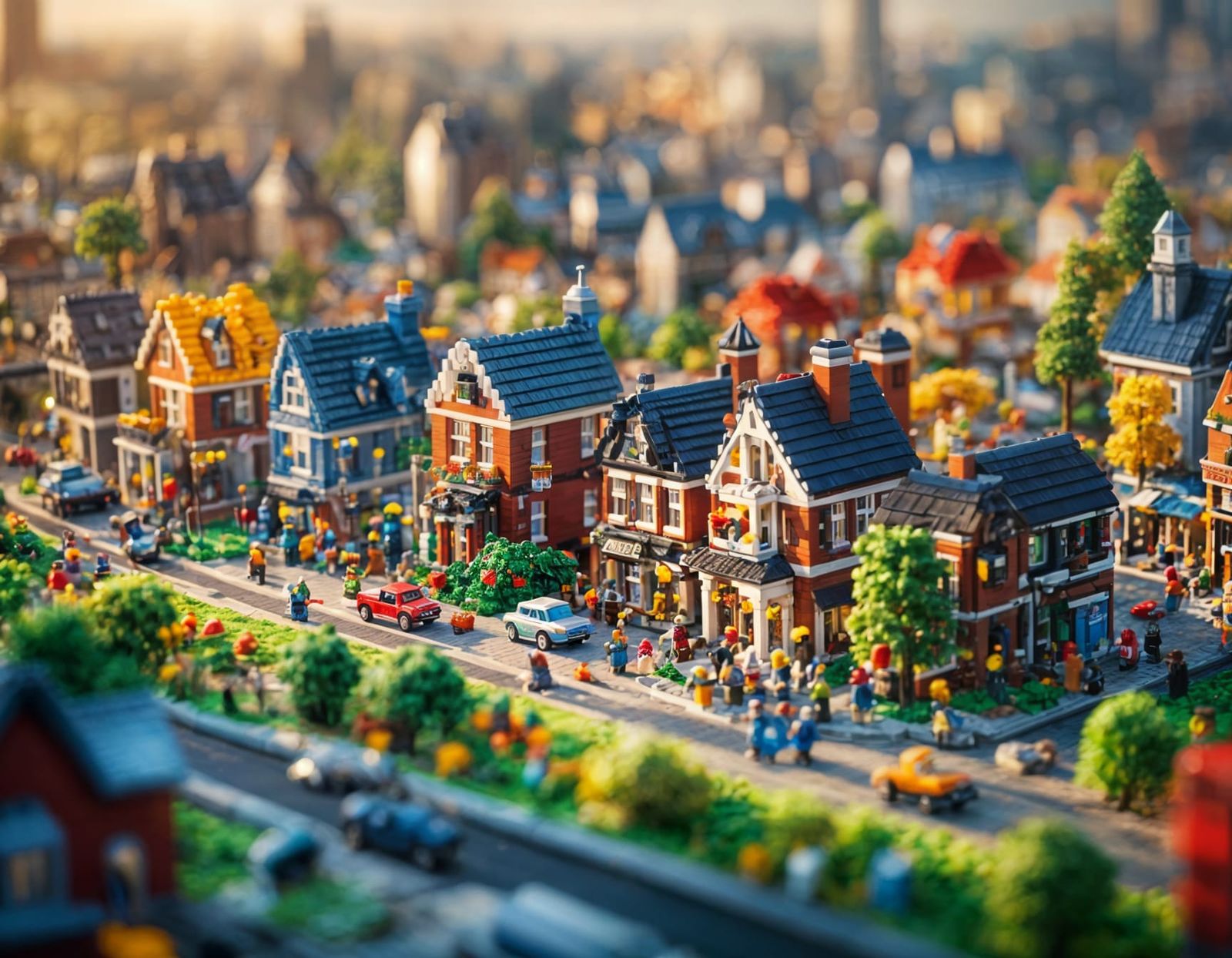Lego Miniature Village: A Photorealistic Masterpiece