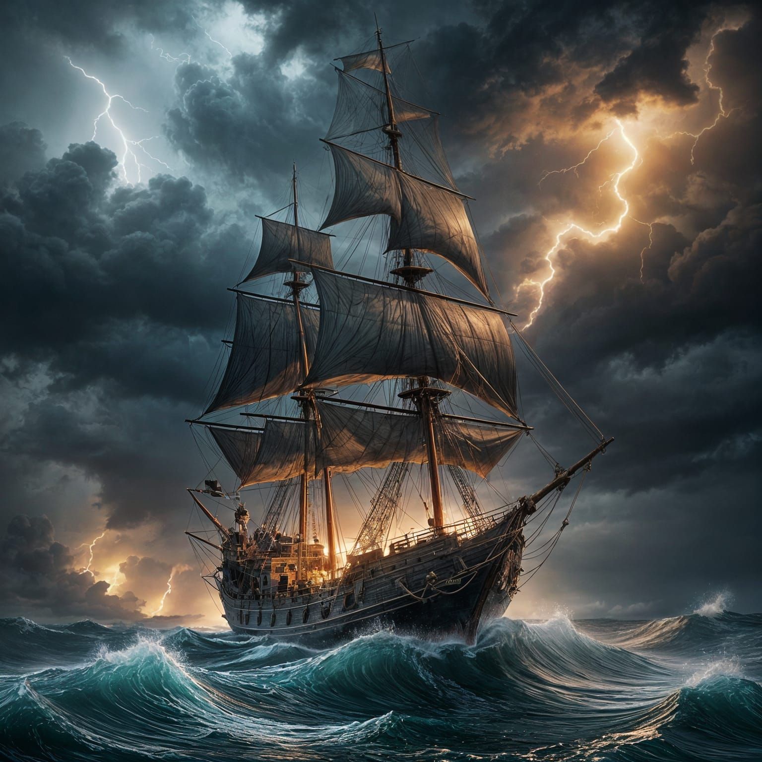 Mysterious Sailor's Omen in Stormy Seas