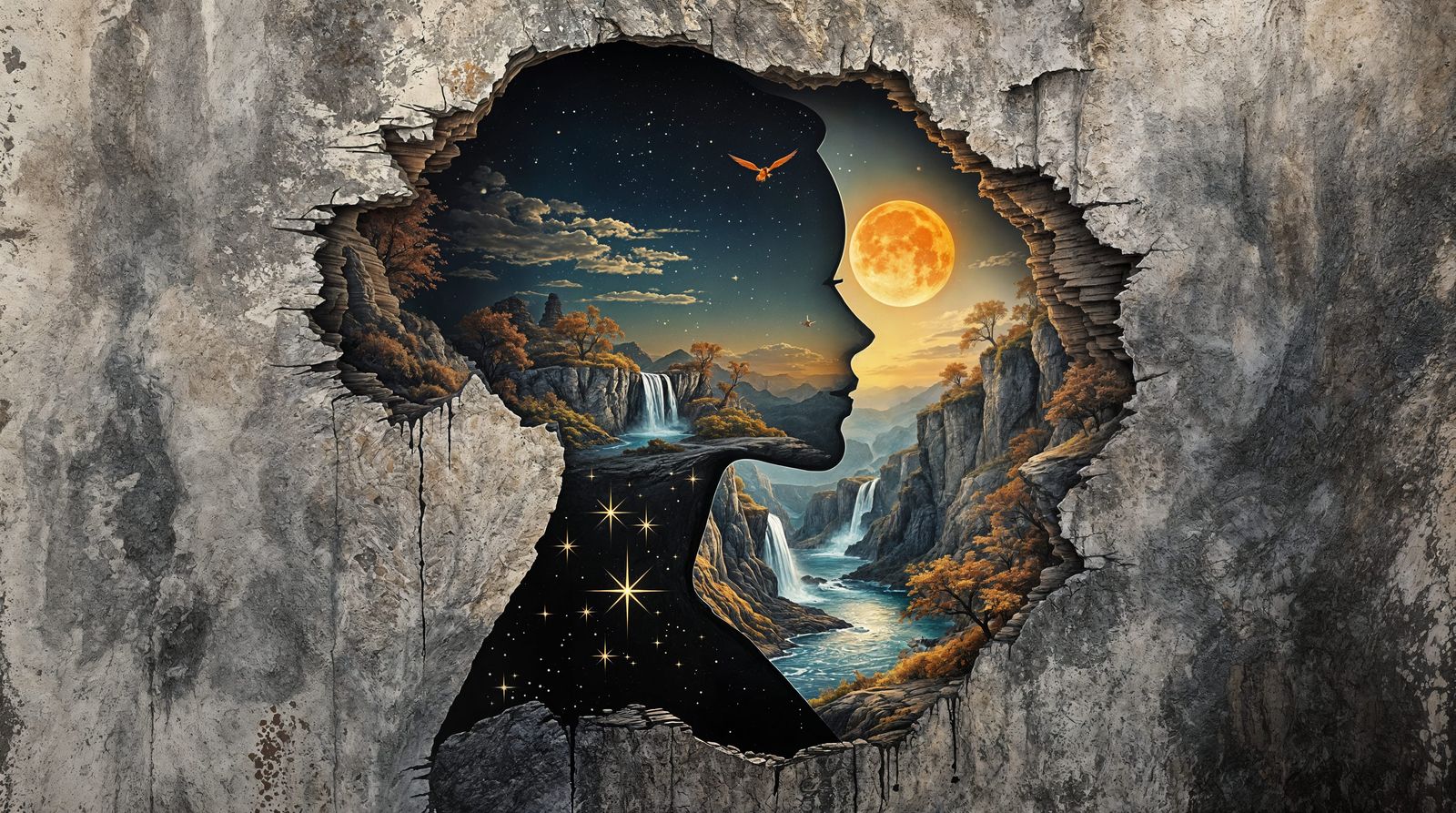 Surreal Canyon Dreamscape with Hypermaximalist Details