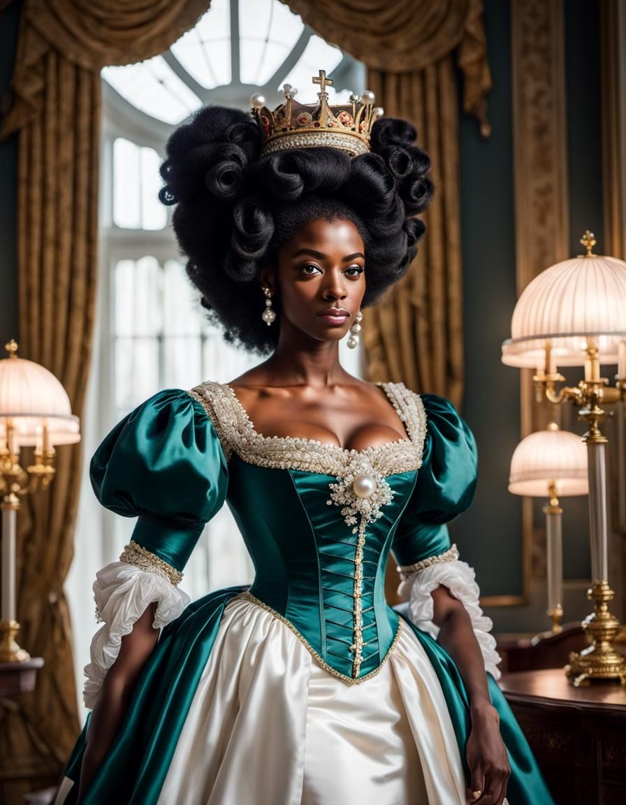 Regency-Era Portrait of Young Black Girl in Silk and Satin