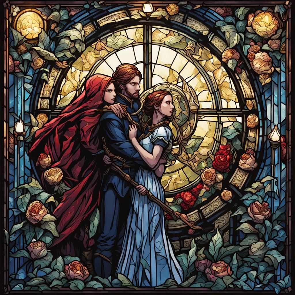 Stained Glass Lovers Tarot Card Comic Art