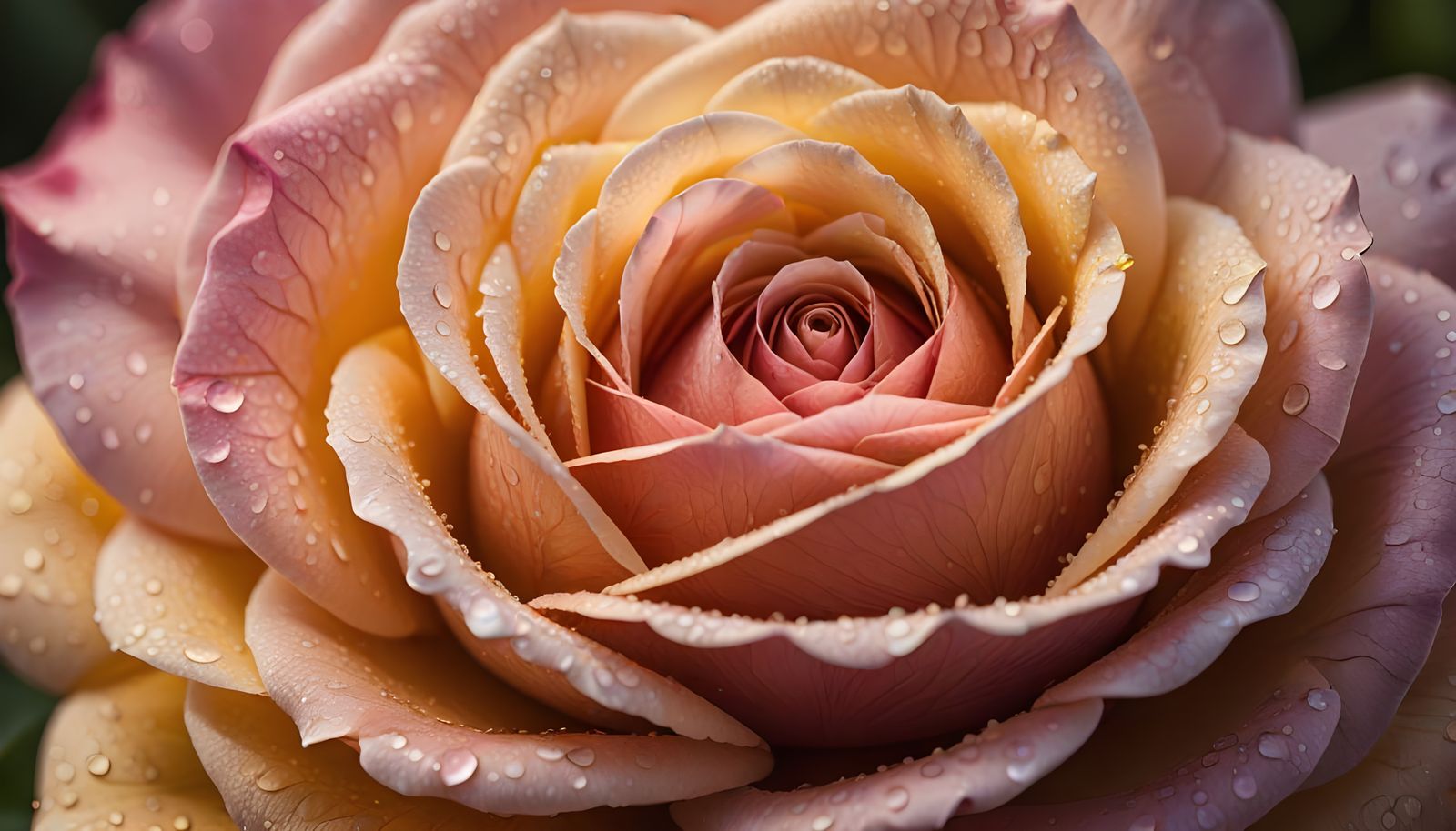 Dewy Rose Petals in Concentric Pattern