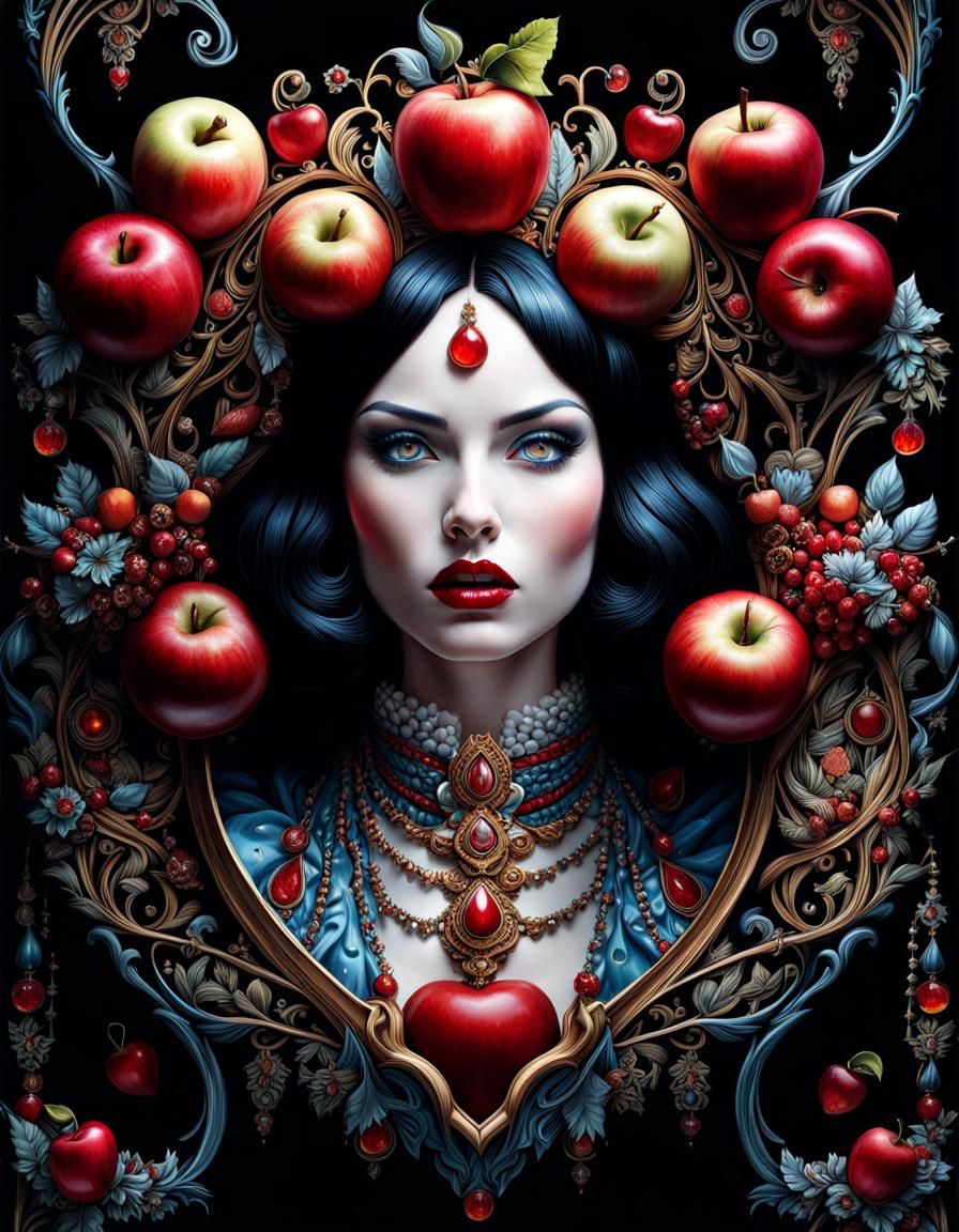 Vampire Snow White in a Kaleidoscopic Portrait