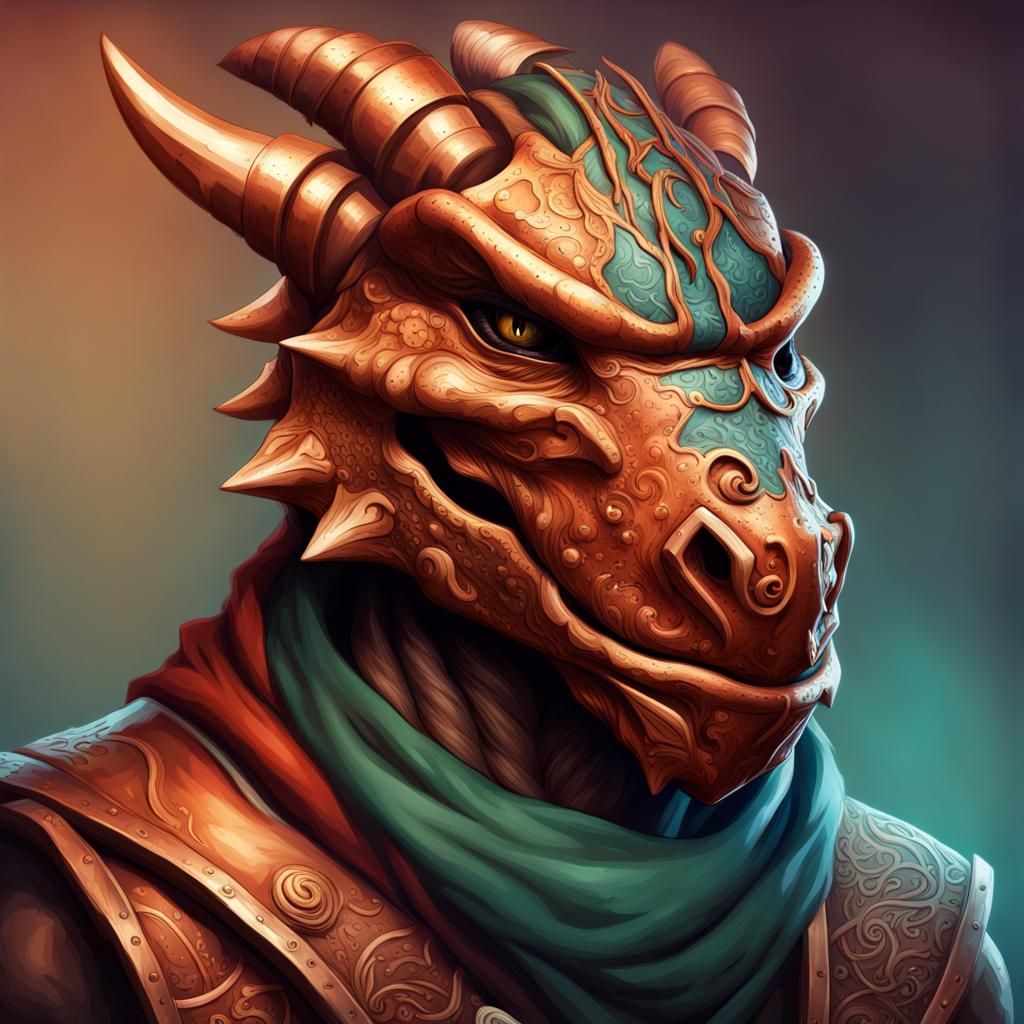 Dragonborn Pirate with Bandana in D&D Style